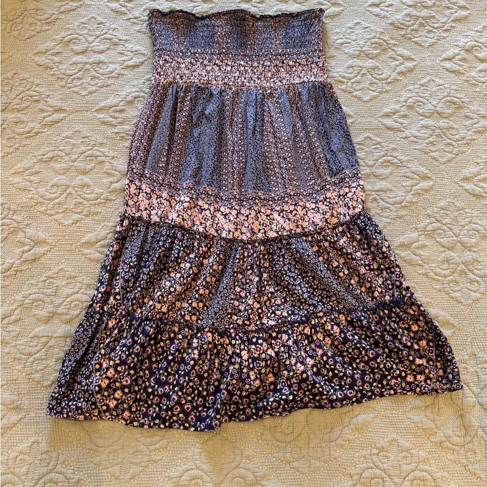 Express strapless sundress with elastic around bust size S